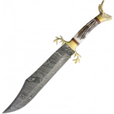 Damascus Golden Stag Bowie