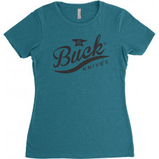 Womens T-Shirt Buck Script L