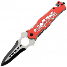 Skull Rescue Linerlock Red