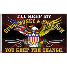 Guns Money And Freedom Flag