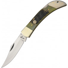 Lockback Hunter Green Bone