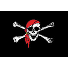 Red Scarf Jolly Roger Flag