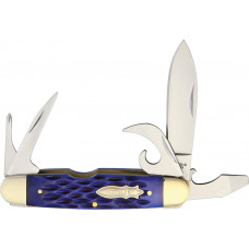 Blue Jigged Bone Scout Knife