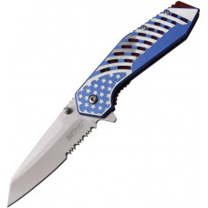 Linerlock A/O Blue Serrated