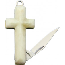 Cross Knife White Smooth Bone