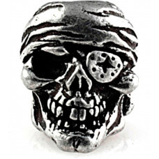 One-Eye Jack Skull Bead Pewter